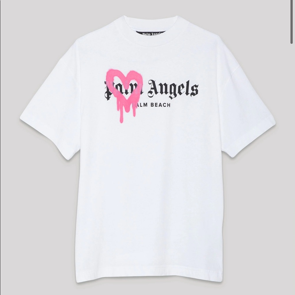PALM ANGELS Palm Beach Spayed Pink Heart (Brand-New)